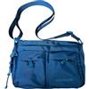 NAJ-OLEARI Borsa a Tracolla Donna in Poliuretano, con Tasche Frontali, Chiusura Zip, 20x30x10,5 cm (Ottanio)