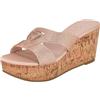 GUESS Sandali Lonaa da donna con zeppa, Strass Raso Rosa Chiaro 680, 36 EU