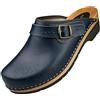 APREGGIO Zoccoli in Legno da Uomo - Scarpe in Legno in Pelle - Pratici Zoccoli da Giardino - Zoccoli ergonomici in Pelle da Uomo, Blu, 42