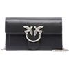Pinko Love One Wallet C Vitello Seta, Borsa Donna, Z99o_nero-old Silver, Taglia Unica