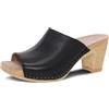 Dansko Sandalo Tandi Peep Toe da donna, in morbida pelle trattata con Scotchgard per resistenza alle macchie, plantare imbottito e sagomato per un comfort tutto il giorno, nero, 41/42 EU