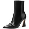 QUEEN HELENA Tronchetti a Punta Stivaletti con Tacco Donna K3278 (Nero, Sistema Taglie Calzature EU, Adulto, Donna, Numero, Media, 37)