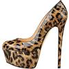 BeAUZQ Décolleté Leopardate Moda Donna 16CM Tacchi a Spillo Piattaforma Tacchi Alti Abito da Festa Nuziale Sexy Scarpe Formali da Ufficio Taglia 34-46