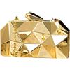 Meliya, pochette da sera da donna, con motivo geometrico, in metallo, con strass, mini catena