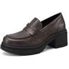 QUEEN HELENA Mocassini con Tacco Largo Francesine Casual Eleganti Donna X33-80 (Marrone, Sistema Taglie Calzature EU, Adulto, Donna, Numero, Media, 39)