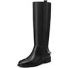 QUEEN HELENA Stivali Alti Classici Donna X33-50 (Nero Pu, Taglia unica, Sistema Taglie Calzature EU, Adulto, Donna, Numero, Media, 37)
