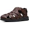 Clarks Walkford Fish Fisherman Sandalo da uomo, Pelle martellata marrone, 47 EU