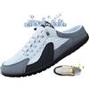 ZPLMIDE Nuove Pantofole Estive da Uomo, 2025, Scarpe Sportive Casual, Mules Senza Retro e Slip-on, Leggere, Traspiranti, in Maglia, Bianco/grigio , 44 EU