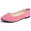 Hwalleum Ballerine da donna, semplici scarpe basse casual in tinta unita pompe da donna ballerina da lavoro elegante ufficio formale comfort a punta scarpe basse slip on, rosa, 40 EU