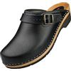 APREGGIO Zoccoli in Legno da Uomo - Scarpe in Legno in Pelle - Pratici Zoccoli da Giardino - Zoccoli ergonomici in Pelle da Uomo, Nero, 44