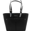 Michael Kors Jet Sest - Borsa da viaggio media con doppia tasca, Cuoio nero, 38 x 28 cm