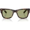 Ray-Ban, Occhiali da sole unisex Rb0840s Mega Wayfarer, avana/verde bottiglia, 51 mm