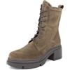 QUEEN HELENA Anfibi di Pelle Scamosciati Stivaletti con Tacco Basso Donna 3787 (Taupe, 36)