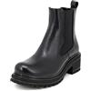 QUEEN HELENA Stivaletti Chelsea Boots con Tacco Stivali Bassi Senza Chiusura con Plateau Casual Invernali Donna X27-104 (X27-104 Nero, Numeric_38)