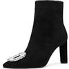 QUEEN HELENA Tronchetti con Tacco Stivaletti con Strass Donna K3273 (Nero, Sistema Taglie Calzature EU, Adulto, Donna, Numero, Media, 38)