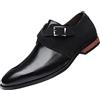 ANUFER Uomo Elegante Fibbia a Croce Scarpe Eleganti Blocco del Colore Taglia Grande Azienda Scarpe Uniformi SN0704124 Nero EU43
