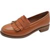 ANUFER Donna Britannico Stile Nappa Penny Loafers Punta Tonda Slip-On Ufficio Scarpe Eleganti Marrone SN0706200 EU38.5
