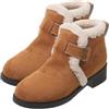 ZPLMIDE Retro Plus - Stivaletti invernali da donna, in velluto, antiscivolo, con tacco basso, foderati in pelliccia, colore: marrone