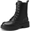 QUEEN HELENA Anfibi Donna Stivaletti Bassi con Fibbia X33-55 (Nero, Sistema Taglie Calzature EU, Adulto, Donna, Numero, Media, 40)