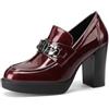 QUEEN HELENA Mocassini con Tacco Francesine con Plateau Casual Eleganti Donna X31-111 (Bordeaux, Sistema Taglie Calzature EU, Adulto, Donna, Numero, Media, 36)