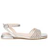 Nero Giardini Sandalo Flat con Cinturino. Made in Italy Argento Argento