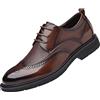 ANUFER Uomini Vera Pelle Derby Brogue Formali Allacciare Scarpe da Sposa d'Affari Marrone SN01612 EU38