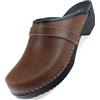 APREGGIO Zoccoli Uomo Legno - Pantofole Ortopediche - Scarpe Uomo Legno Solide