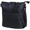 LEABAGS Borsa a mano da donna | Borsa a tracolla in vera pelle di alta qualità | Borsa a spalla | Borsa per lavoro, università, scuola e tempo libero | Taglia M (24 x 23 x 6 cm) | Nappa nera