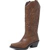 QUEEN HELENA Camperos Stivali Donna Texani con Tacco Western Stivaletti a Punta Cowboy X28-110 (Cuoio, Taglia unica, Sistema Taglie Calzature EU, Adulto, Numero, Media, 38)