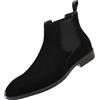 ANUFER Uomo Vacchetta Pelle in Camoscio Scarpe Chelsea Punta Quadrata Slip On Vestito Stivaletti alla Caviglia