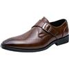 ANUFER Uomo Monk Singolo Scarpe Intelligente Stile Britannico Pelle in Microfibra Abito Brogues