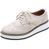 ANUFER Donna Allacciare Brogues Scarpe da Allenamento Casuale Piattaforma Creepers