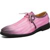 Kanggrei Scarpe Eleganti da Uomo Scarpe Derby con Punta brunita Nera Scarpe Classiche da Uomo Oxford Formali da Uomo con Lacci in Pelle PU(Color:Rosa,Size:43 EU)