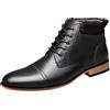ANUFER Uomo Vintage Allacciare Pelle Stivali Zip Formale Scarpe da Sera Nero SN01825 EU47