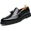 ANUFER Uomo Bello Mocassini con Nappe Wingtip Brogue Slip-on Formali Scarpe da Sera