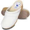 BeComfy Zoccoli da Donna con Suola in Legno Vera Pelle Bianco Fiori Colorati Stelle 35 36 37 38 39 40 41 EU (Bianco, 40 EU)