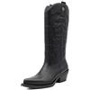 QUEEN HELENA Camperos Stivali Donna Texani con Tacco Western Stivaletti a Punta Cowboy X28-110 (Nero, Taglia unica, Sistema Taglie Calzature EU, Adulto, Numero, Media, 36)