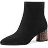 QUEEN HELENA Tronchetti con Tacco Basso Leopardato Stivaletti Casual Donna K3449 (Nero Camoscio, Sistema Taglie Calzature EU, Adulto, Donna, Numero, Media, 36)