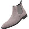 ANUFER Uomo Vacchetta Pelle in Camoscio Scarpe Chelsea Punta Quadrata Slip On Vestito Stivaletti alla Caviglia
