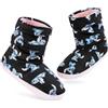 Disney Pantofole Donna a Stivaletto - Ciabatte Donna Invernali Interno in Pile Suola Antiscivolo 34-41 Gadget Stitch Baby Yoda (Nero/Blu Stitch, 34-35 EU)