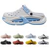 zoocco Clogs for Men Lightweight Slip-On Garden Shoes for Yard Work, Beach Walks & Everyday Comfort (White-Blue,42-43)