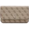 GUESS Noelle II Crossbody Flap Organizer, Borsa a Tracolla Donna, Logo Latte, Taglia Unica