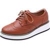 ANUFER Donna Allacciare Brogues Scarpe da Allenamento Casuale Piattaforma Creepers
