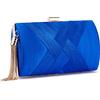 ZOUIQSS Pochette Donna,Pochette da sera Borsa da sera con frange,Borsa a tracolla Pochette da cerimonia nuziale Elegante Clutch con a catena(Blue)
