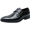 ANUFER Uomo Monk Singolo Scarpe Intelligente Stile Britannico Pelle in Microfibra Abito Brogues