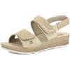 inblu Sandali Donna con Tripla Chiusura a Strappo Regolabile e Strass, Plantare in Vera Pelle