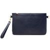 Mauro Pelletteria Pochette Donna con Tracolla Borsa Clutch Donna Elegante in Pelle Morbida Made in Italy Borsa da Polso Modello Mya Blu