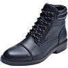 Jamron Uomo Classico Vera Pelle Stivaletti Cerniera Stivali Chukka con Calda Fodera in Flanella
