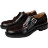 ANUFER Donna Elegante Doppio Monk Brogue Tacco Basso Nero Pelle Scarpe da Sera Nero SD5A40222 EU38.5