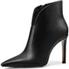 QUEEN HELENA Tronchetti con Tacco a Spillo Stivaletti Eleganti Donna K4053 (Nero Pu, Taglia unica, Sistema Taglie Calzature EU, Adulto, Donna, Numero, Media, 38)